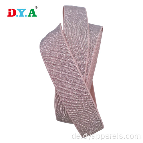 30 mm rosa elastisches Splitter Metallic Kleidungsbandelastikband